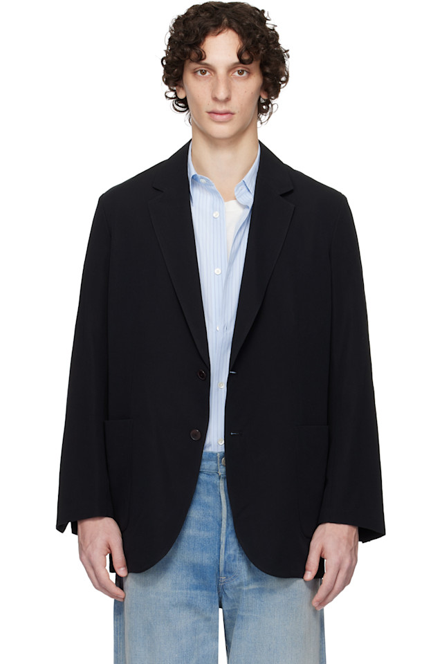 Легкий виелловый блейзер из хлопковой шерсти Auralee, черный
Легкий виелловый блейзер из хлопковой шерсти Auralee, черный