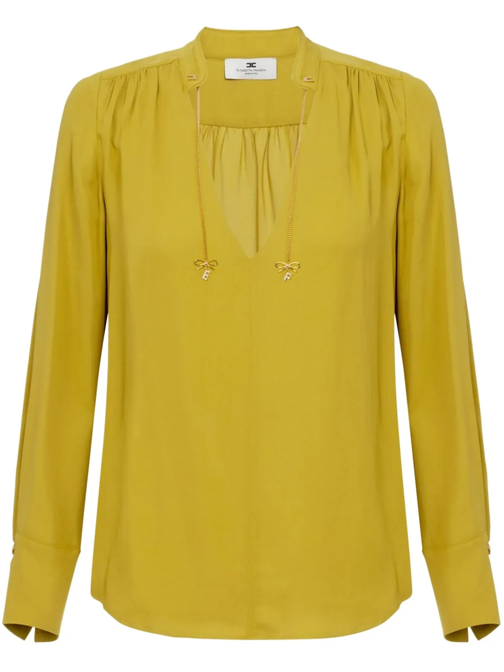 Блузка с подвеской-логотипом Elisabetta Franchi, желтый
Блузка с подвеской-логотипом Elisabetta Franchi, желтый