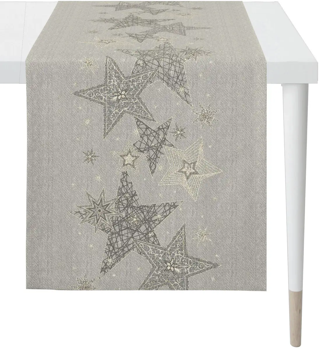 APELT дорожка для стола "6303 CHRISTMAS GLAM, Новогоднее украшение, Рождество ", (1 шт.), жаккардовая ткань с люрексом 46х135 см, серо-коричневый/золотистый
APELT дорожка для стола "6303 CHRISTMAS GLAM, Новогоднее украшение, Рождество ", (1 шт.), жаккардовая ткань с люрексом 46х135 см, серо-коричневый/золотистый