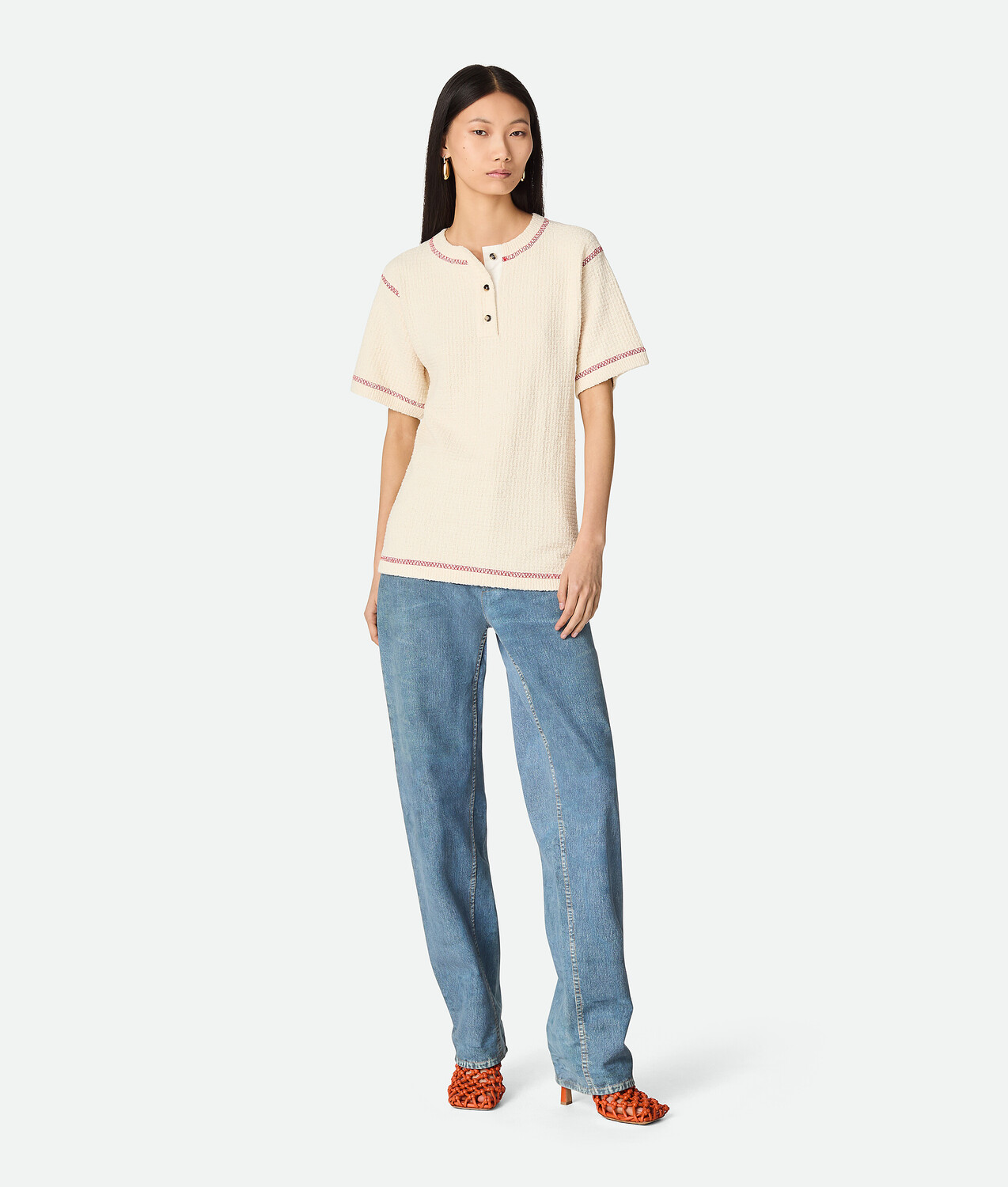 Cotton waffle t-shirt BOTTEGA VENETA, мел
Cotton waffle t-shirt BOTTEGA VENETA, мел