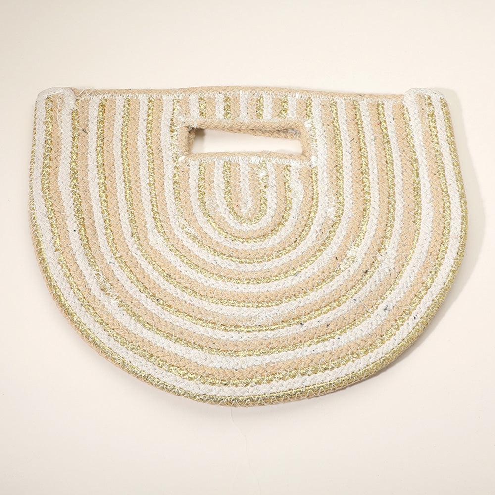 Круглая полосатая вязаная сумка-шопер FASHNZFAB, бежевый/золотой
Круглая полосатая вязаная сумка-шопер FASHNZFAB, бежевый/золотой