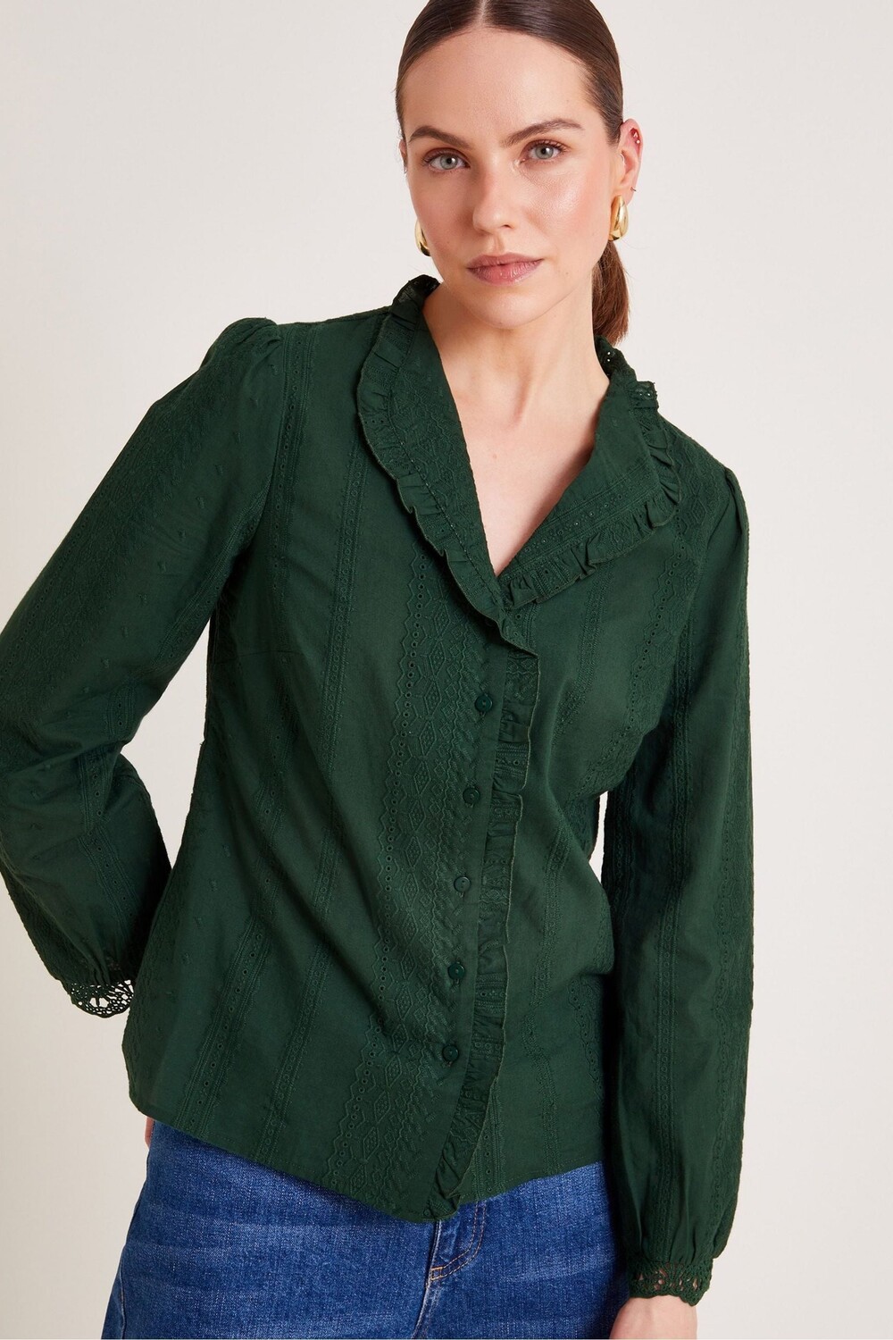 Вышитая рубашка Cora из 100% хлопка Monsoon, зеленый
Вышитая рубашка Cora из 100% хлопка Monsoon, зеленый