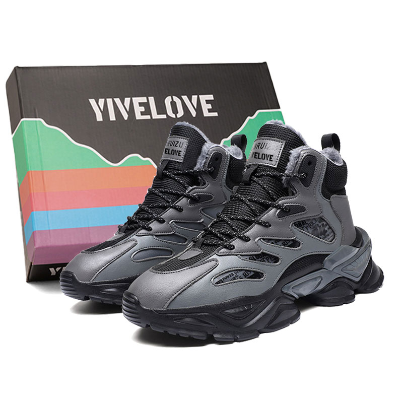 YIVELOVE Тёплые износостойкие противоскользящие короткие зимние ботинки мужские - чёрный серый, цвет Black Gray
YIVELOVE Тёплые износостойкие противоскользящие короткие зимние ботинки мужские - чёрный серый, цвет Black Gray