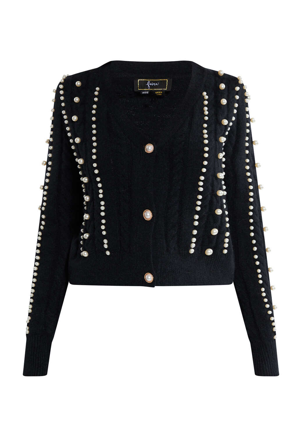 Толстовка faina Strickjacke Mit Perlen, черный
Толстовка faina Strickjacke Mit Perlen, черный