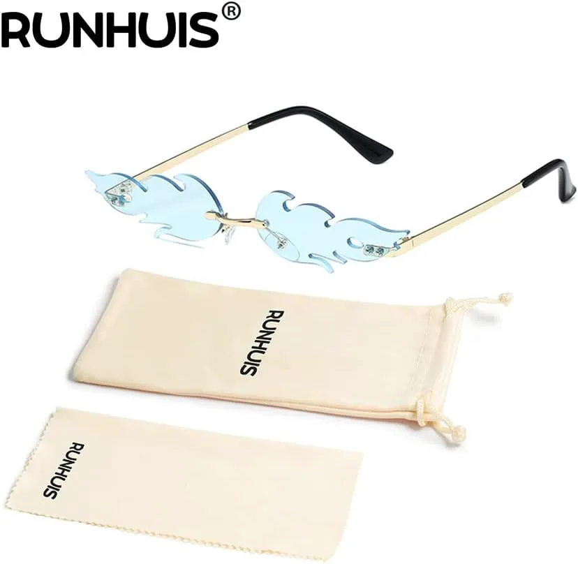 Модные солнцезащитные очки в форме огня для женщин и мужчин, ретро-очки без оправы в форме волны, винтажные очки для вечеринки на Хэллоуин RUNHUIS, Clear Blue
Модные солнцезащитные очки в форме огня для женщин и мужчин, ретро-очки без оправы в форме волны, винтажные очки для вечеринки на Хэллоуин RUNHUIS, Clear Blue