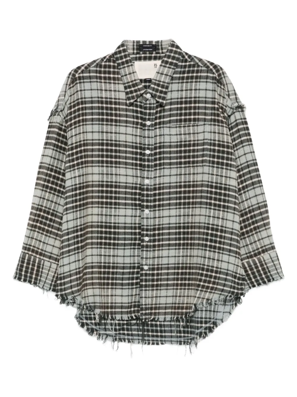 Потертая клетчатая рубашка R13, синий
Потертая клетчатая рубашка R13, синий