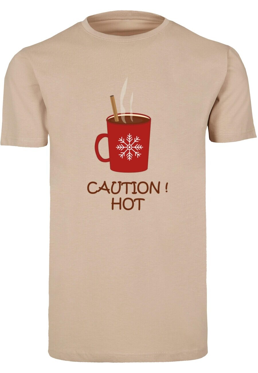Футболка Merchcode CAUTION HOT, кэмел 
Футболка Merchcode CAUTION HOT, кэмел