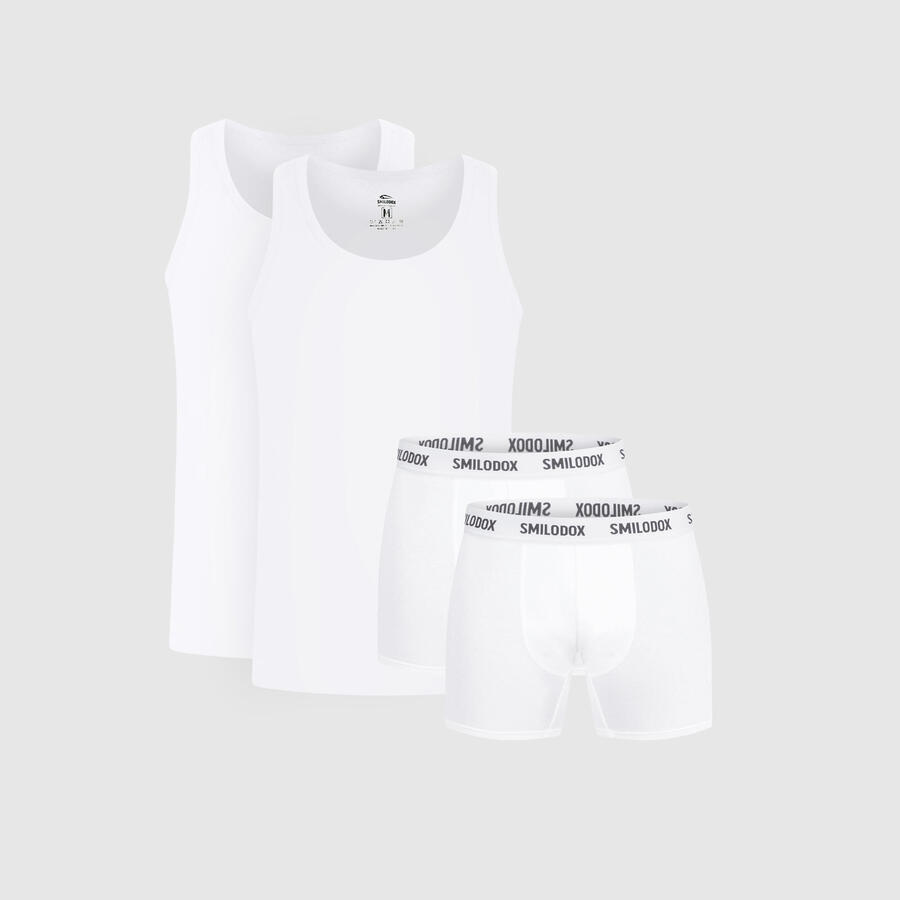 SMILODOX Мужские боксеры (2 шт.) и майка (2 шт.) из модала белого цвета
SMILODOX Мужские боксеры (2 шт.) и майка (2 шт.) из модала белого цвета