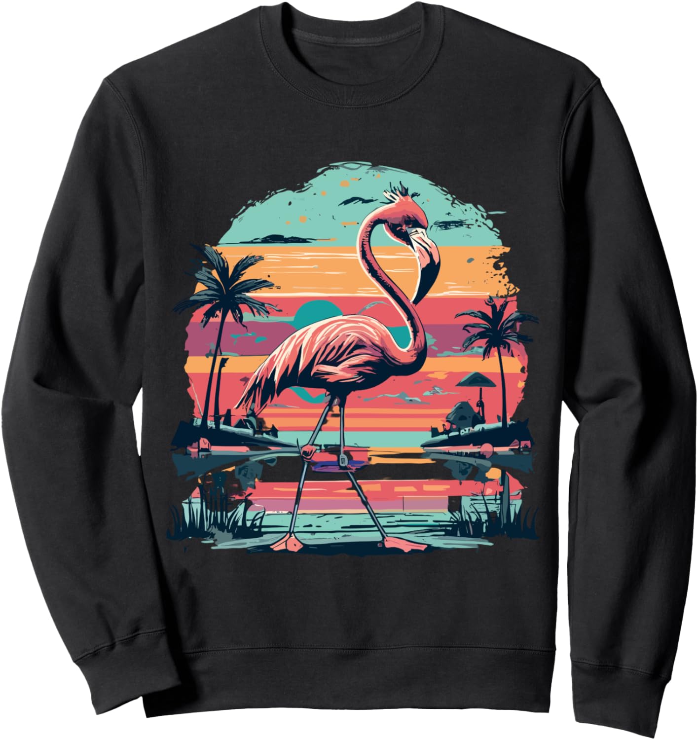 Ретро тропическая толстовка с фламинго в винтажном акварельном стиле Flamingo Retro Sunset Co., черный
Ретро тропическая толстовка с фламинго в винтажном акварельном стиле Flamingo Retro Sunset Co., черный
