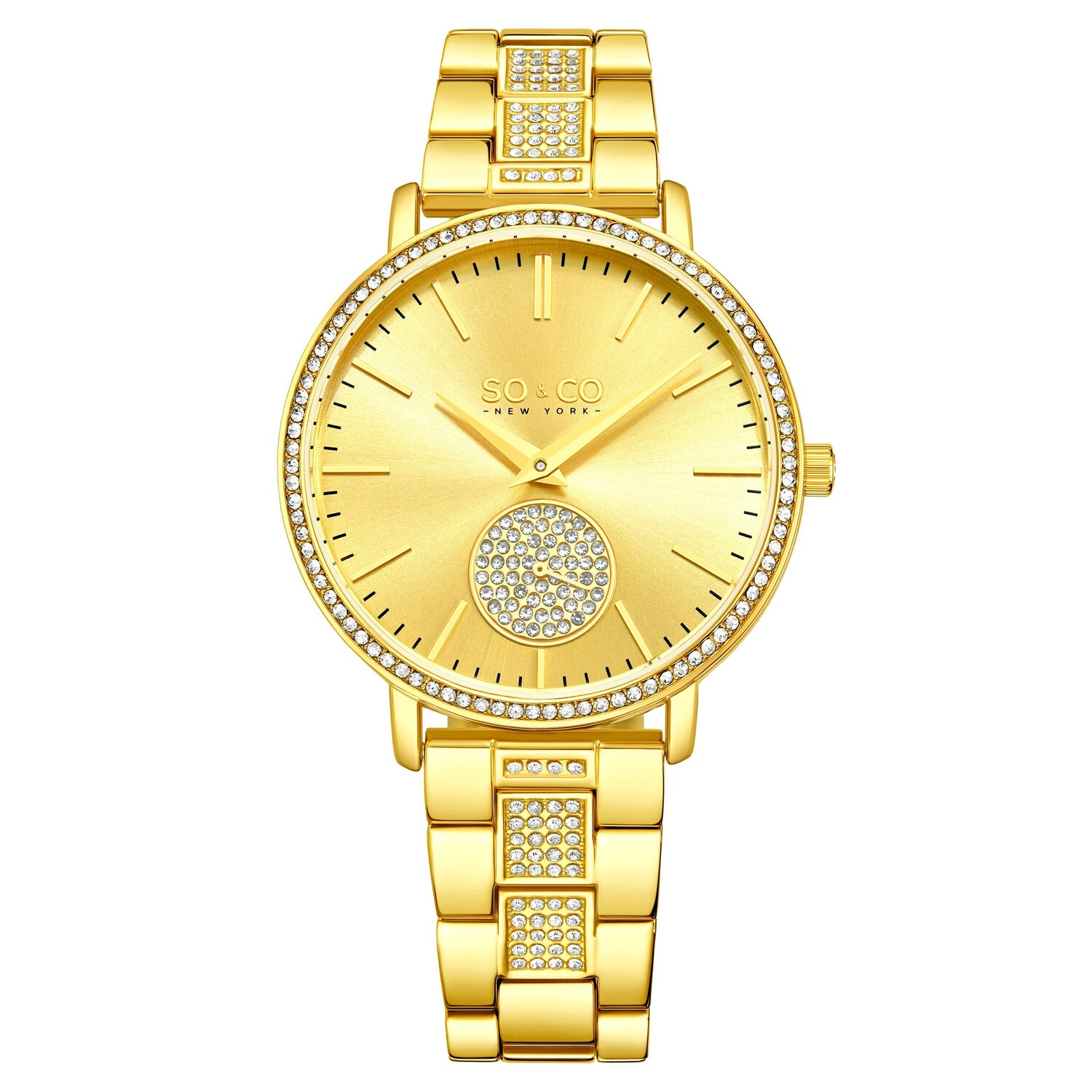 Часы Madison 5525 38 мм с серебряными кристаллами и браслетом из нержавеющей стали — модель 5525 SO&CO, золото
Часы Madison 5525 38 мм с серебряными кристаллами и браслетом из нержавеющей стали — модель 5525 SO&CO, золото