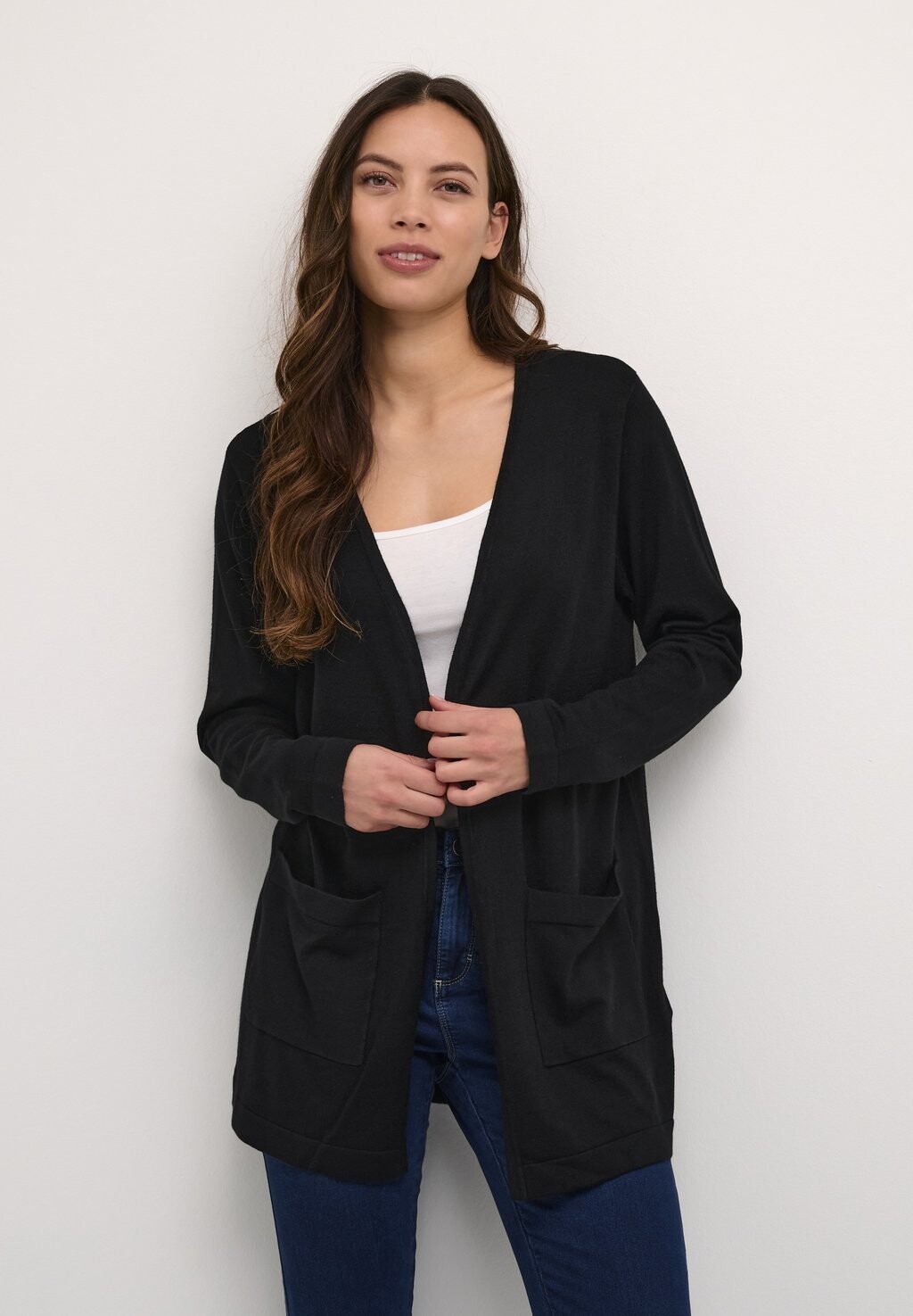 Кардиган Kaffe Kafenia Long, черный глубокий 
Кардиган Kaffe Kafenia Long, черный глубокий