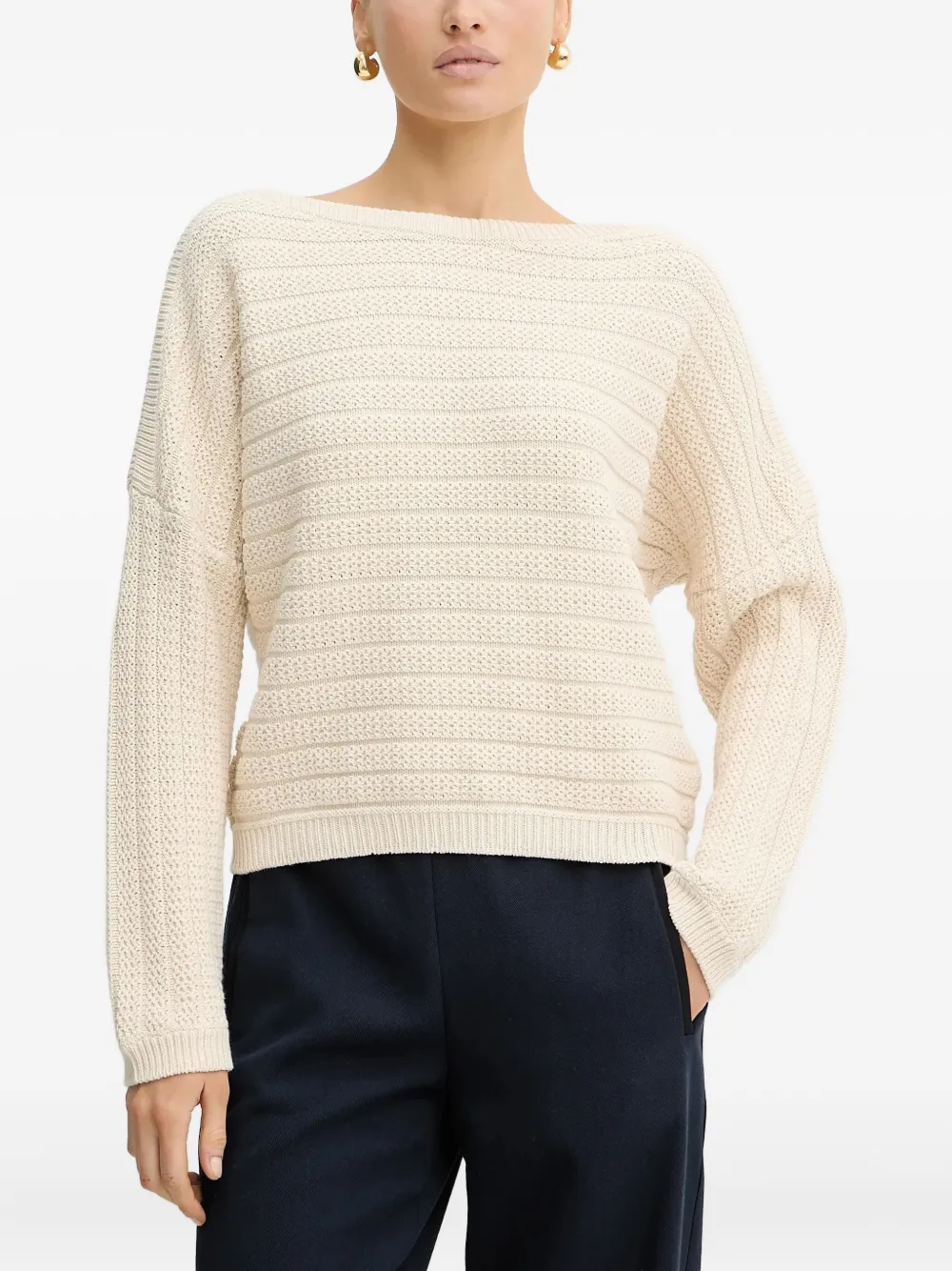 Свитер в рубчик с вырезом-лодочкой BOSS, белый
Свитер в рубчик с вырезом-лодочкой BOSS, белый