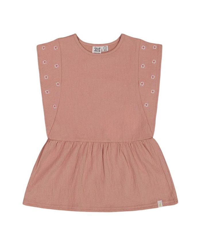 Детская тюниковая кофточка из жатого джерси с вышивкой - для девочек Deux par Deux, розовый 
Детская тюниковая кофточка из жатого джерси с вышивкой - для девочек Deux par Deux, розовый