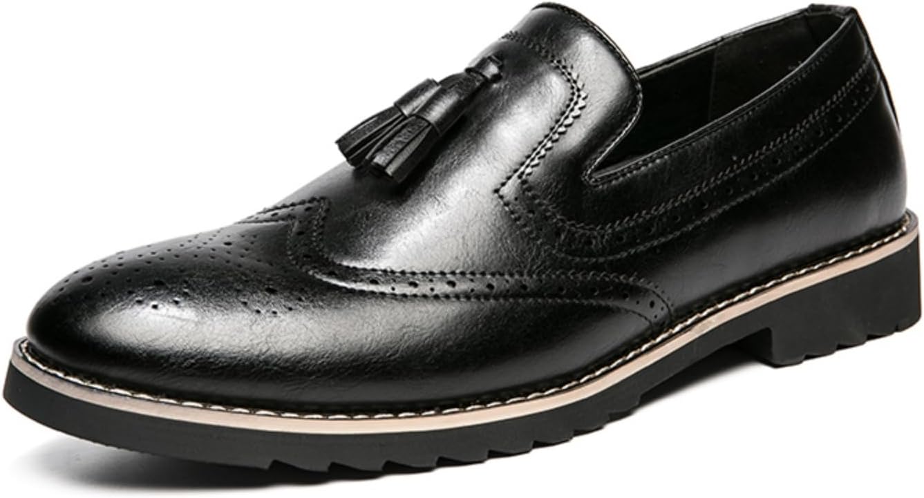 Мужские винтажные броги из кожи с кисточками, мокасины-слипоны, круглый носок, противоскользящие, низкие, повседневные крылатые туфли для официального делового и свадебного выхода Boaobaihuo, черный
Мужские винтажные броги из кожи с кисточками, мокасины-слипоны, круглый носок, противоскользящие, низкие, повседневные крылатые туфли для официального делового и свадебного выхода Boaobaihuo, черный