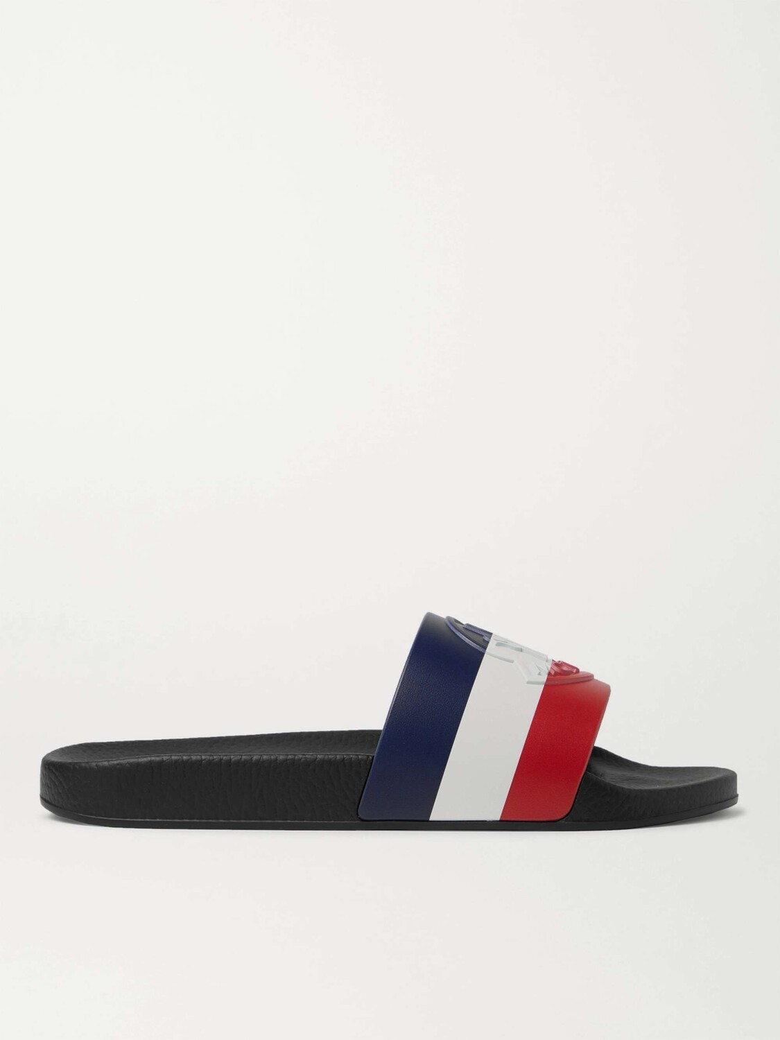 Резиновые шлепанцы в полоску с тиснением логотипа Basile MONCLER, черный
Резиновые шлепанцы в полоску с тиснением логотипа Basile MONCLER, черный