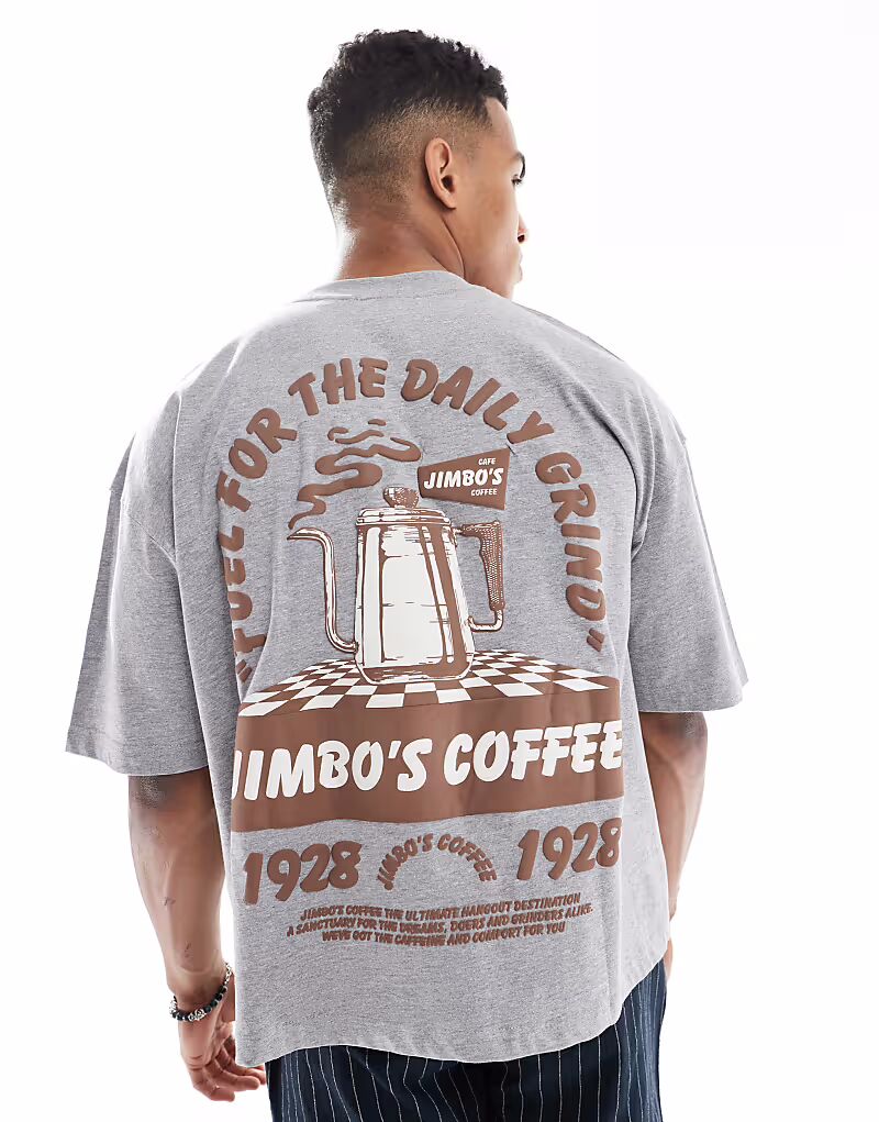 Футболка свободного кроя ASOS DESIGN с принтом кофе в сером меланжевом цвете
Футболка свободного кроя ASOS DESIGN с принтом кофе в сером меланжевом цвете