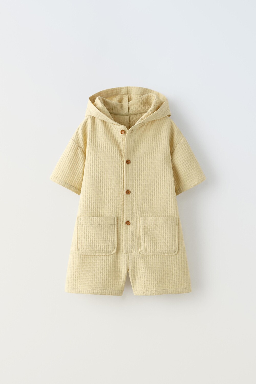 Короткие комбинезоны из вафельной трикотажной ткани с капюшоном ZARA, фисташковый
Короткие комбинезоны из вафельной трикотажной ткани с капюшоном ZARA, фисташковый