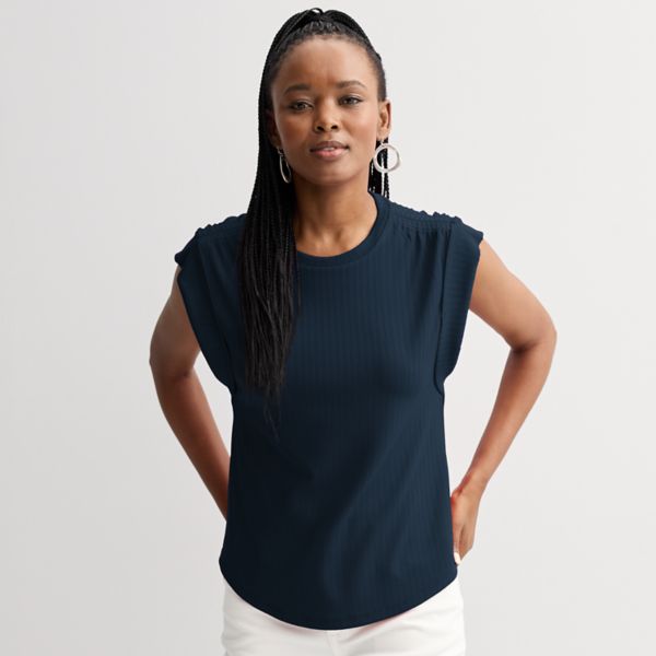 Облегающая футболка с круглым вырезом и сборками Nine West, цвет sky captain
Облегающая футболка с круглым вырезом и сборками Nine West, цвет sky captain