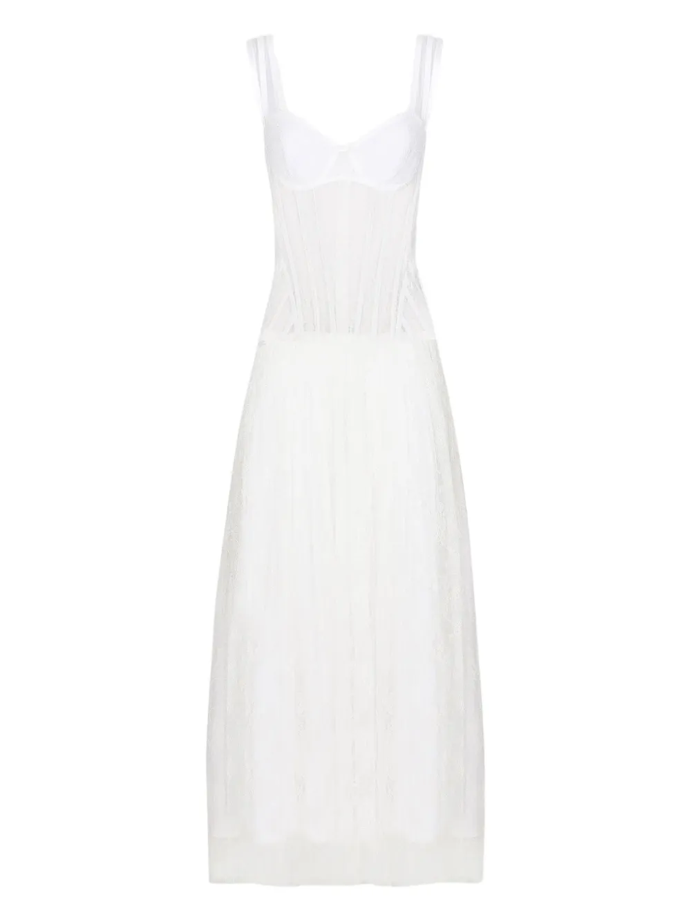 Платье миди из тюля с корсетными деталями DOLCE & GABBANA, белый
Платье миди из тюля с корсетными деталями DOLCE & GABBANA, белый