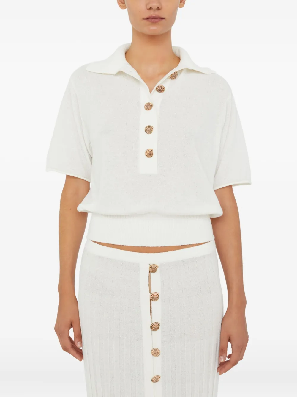 Трикотажная рубашка поло Sundial Shell Christopher Esber, белый
Трикотажная рубашка поло Sundial Shell Christopher Esber, белый