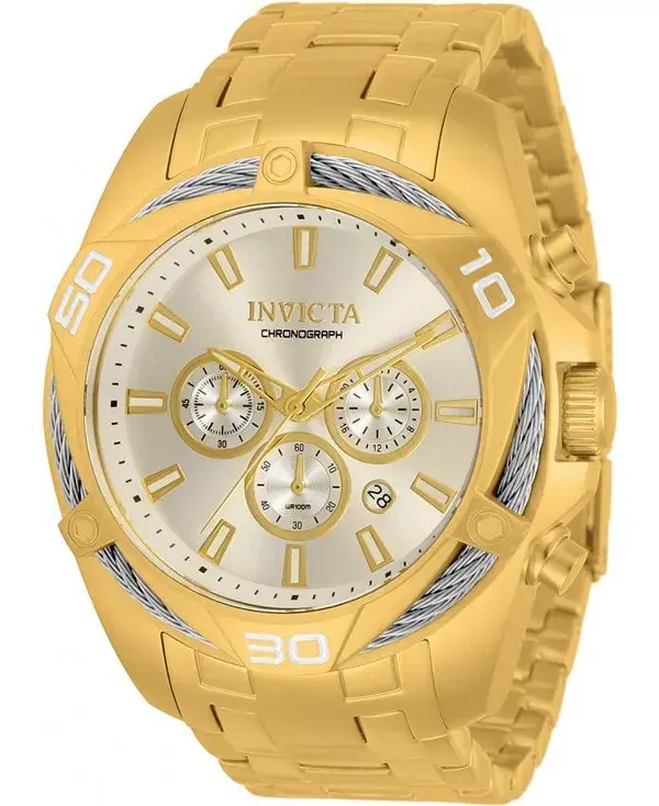 Мужские кварцевые часы-хронограф 34121 с серебряным циферблатом и циферблатом Bolt Invicta, gold
Мужские кварцевые часы-хронограф 34121 с серебряным циферблатом и циферблатом Bolt Invicta, gold