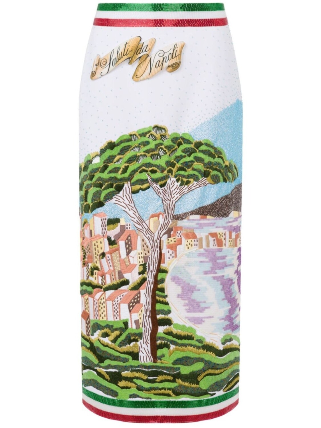 Декорированная юбка миди Moschino, белый 
Декорированная юбка миди Moschino, белый