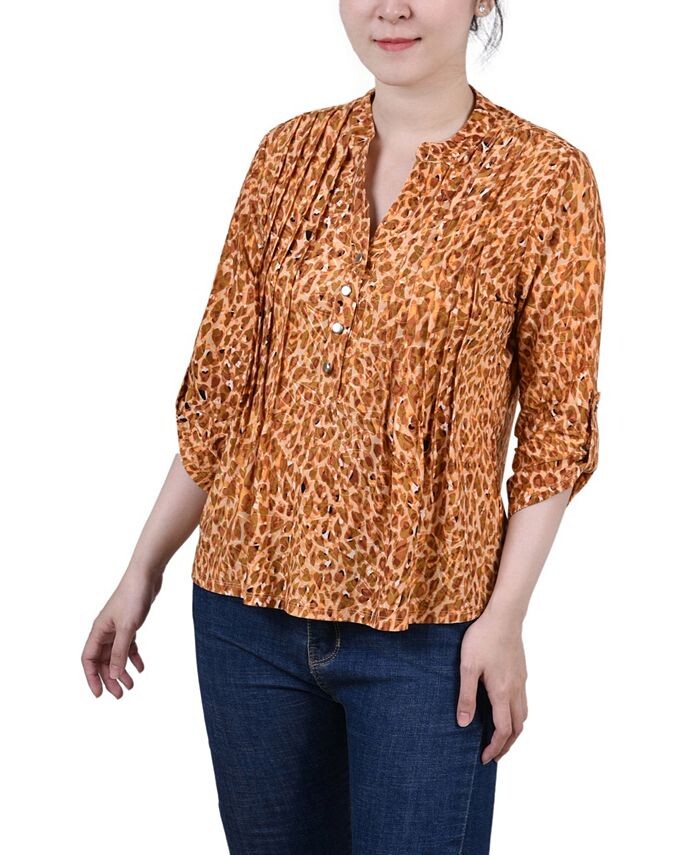 Миниатюрный топ с защипами и принтом на рукавах 3/4 NY Collection, цвет Brown Leopard
Миниатюрный топ с защипами и принтом на рукавах 3/4 NY Collection, цвет Brown Leopard