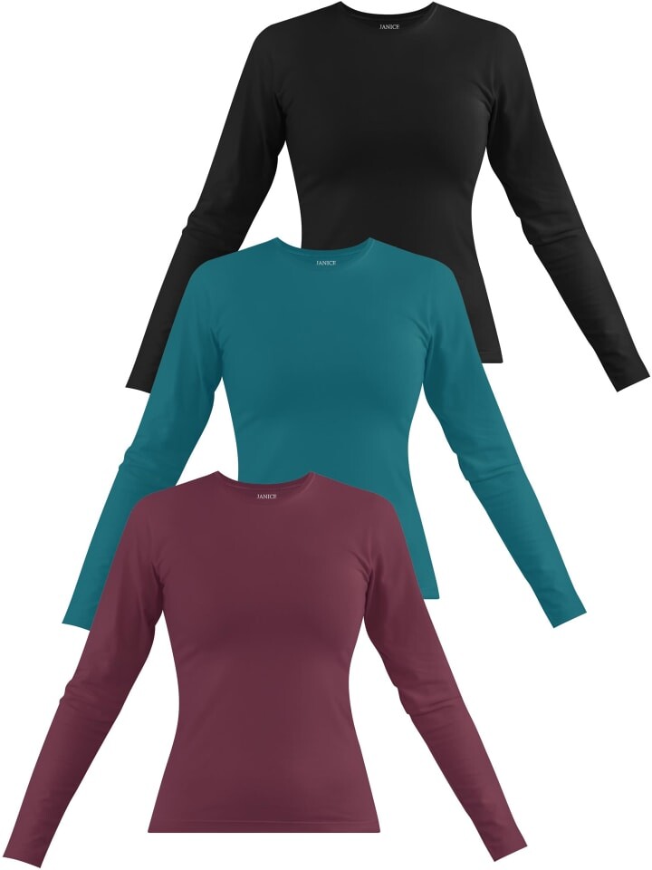 Лонгслив Janice 3 x Damen Langarmshirt hochgeschlossen Niska, цвет Burgund/Petrol/Schwarz
Лонгслив Janice 3 x Damen Langarmshirt hochgeschlossen Niska, цвет Burgund/Petrol/Schwarz