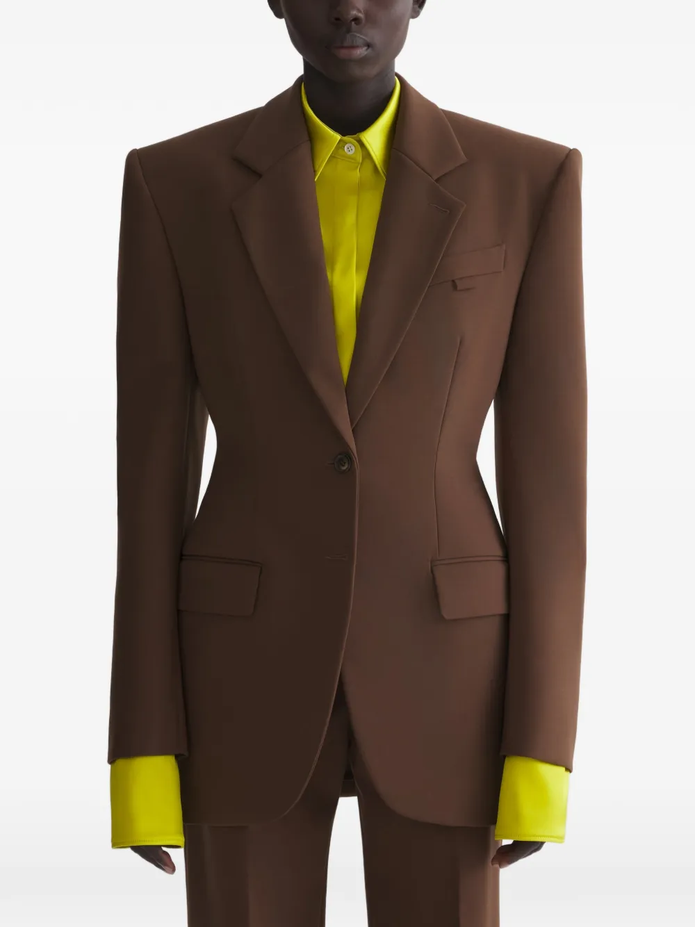 Блейзер с объемными плечами Mugler, коричневый
Блейзер с объемными плечами Mugler, коричневый