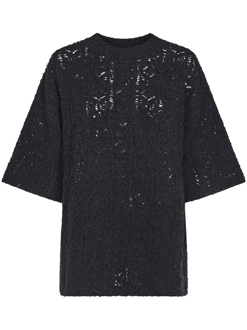 Текстурная черная рубашка с открытой вязкой Loulou Studio
Текстурная черная рубашка с открытой вязкой Loulou Studio