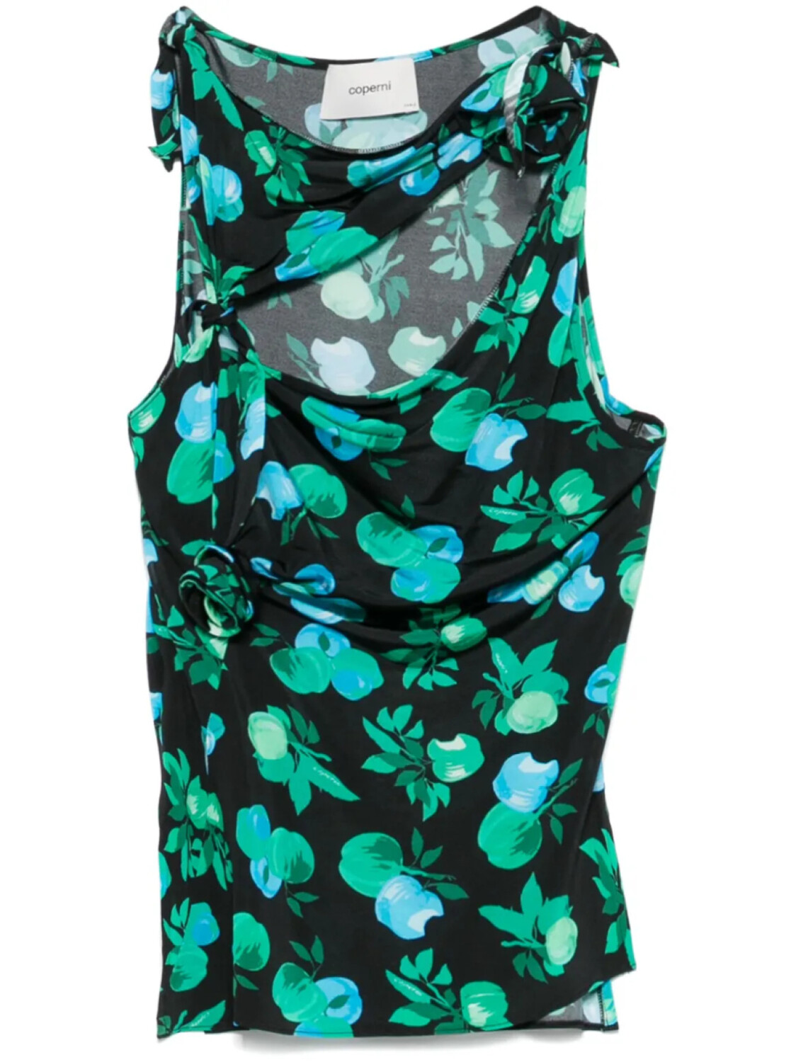 Coperni топ асимметричного кроя с цветочным принтом, черный
Coperni топ асимметричного кроя с цветочным принтом, черный