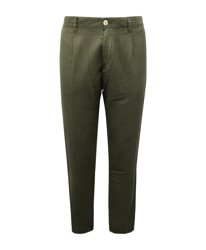 Зеленые хлопково-льняные брюки Officina36, зеленый
Зеленые хлопково-льняные брюки Officina36, зеленый