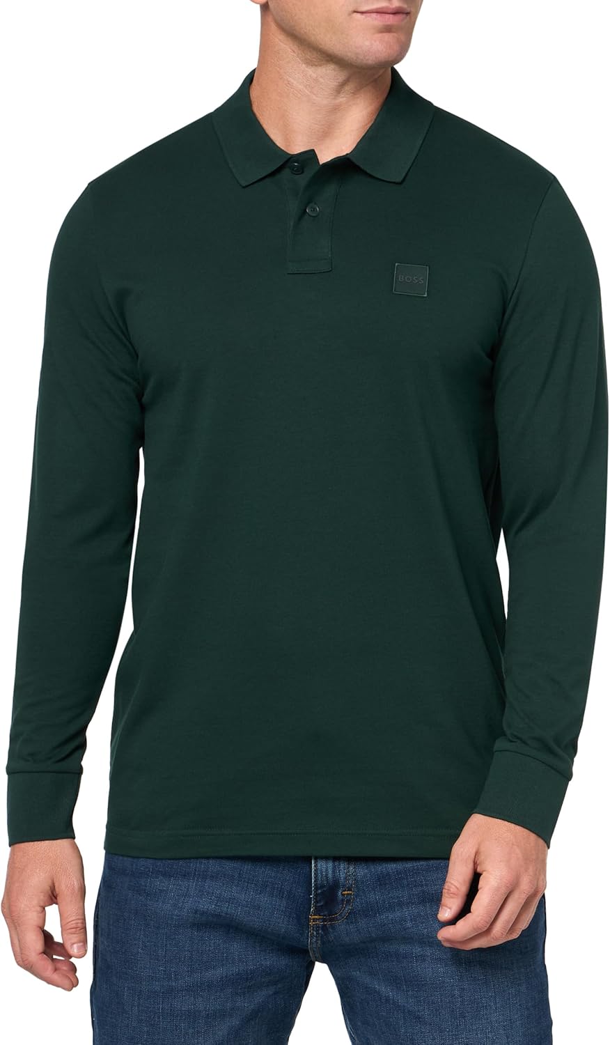 BOSS Мужская поло с длинным рукавом Slim Fit с квадратным логотипом, Dark Forest Green
BOSS Мужская поло с длинным рукавом Slim Fit с квадратным логотипом, Dark Forest Green