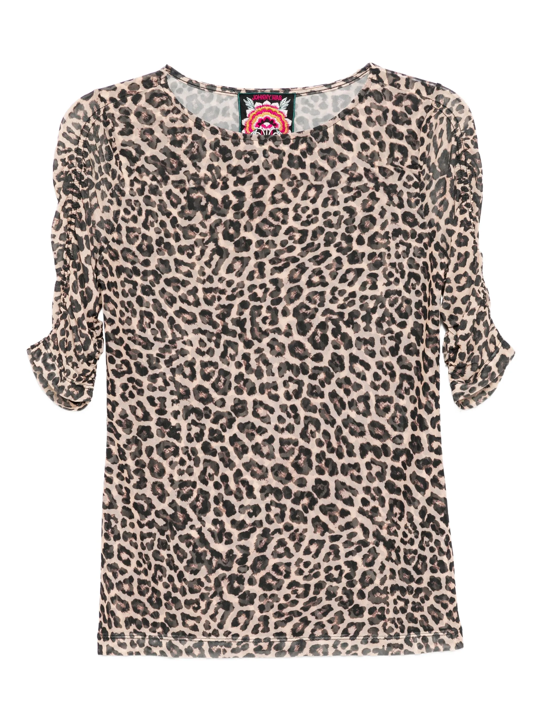 Сетчатый топ с присборенными рукавами Johnny Was, коричневый
Сетчатый топ с присборенными рукавами Johnny Was, коричневый