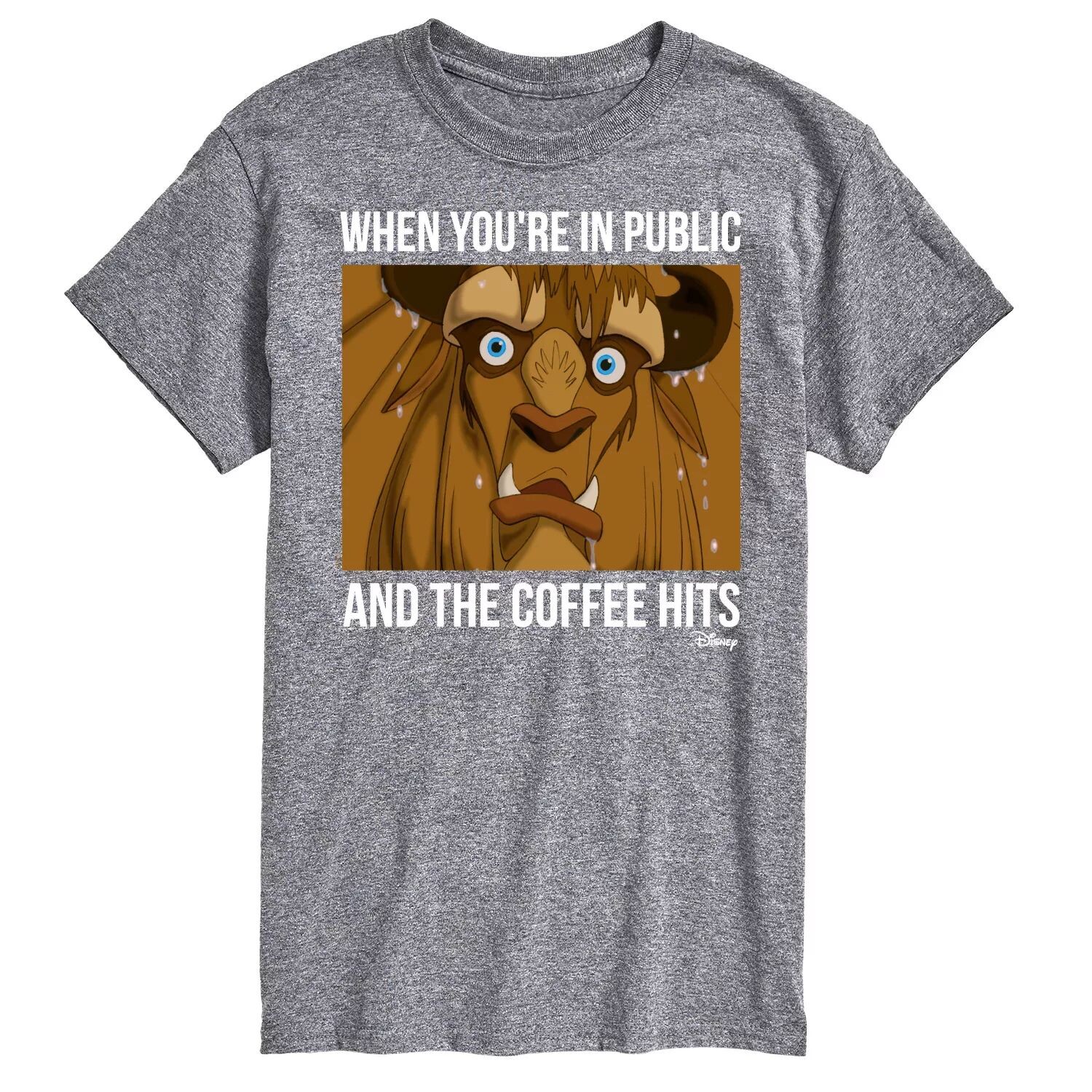 Футболка Принцесса с рисунком «Большой и высокий зверь, когда кофе попадает в руки» Disney, серый
Футболка Принцесса с рисунком «Большой и высокий зверь, когда кофе попадает в руки» Disney, серый