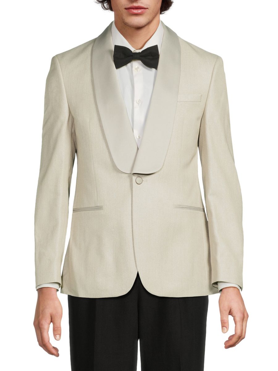 Пиджак-смокинг с металлизированными шалевыми отворотами, строгий крой Karl Lagerfeld Paris, бежевый
Пиджак-смокинг с металлизированными шалевыми отворотами, строгий крой Karl Lagerfeld Paris, бежевый