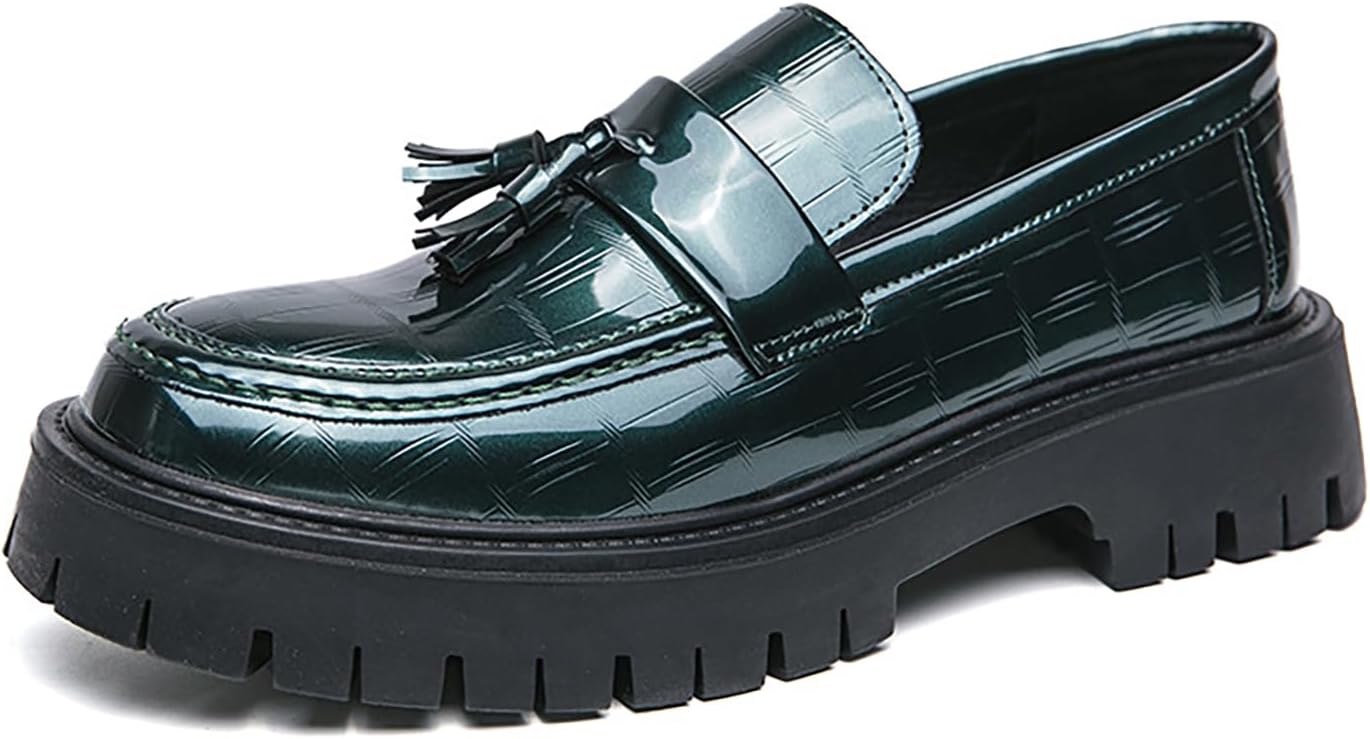 Мужские лоферы на платформе из лакированной кожи без шнурков, модный носок округлой формы, металлическое украшение, нескользящая толстая подошва, деловая обувь, повседневная, для вечеринок, свадьбы, выпускного Wenoreg, зеленый
Мужские лоферы на платформе из лакированной кожи без шнурков, модный носок округлой формы, металлическое украшение, нескользящая толстая подошва, деловая обувь, повседневная, для вечеринок, свадьбы, выпускного Wenoreg, зеленый
