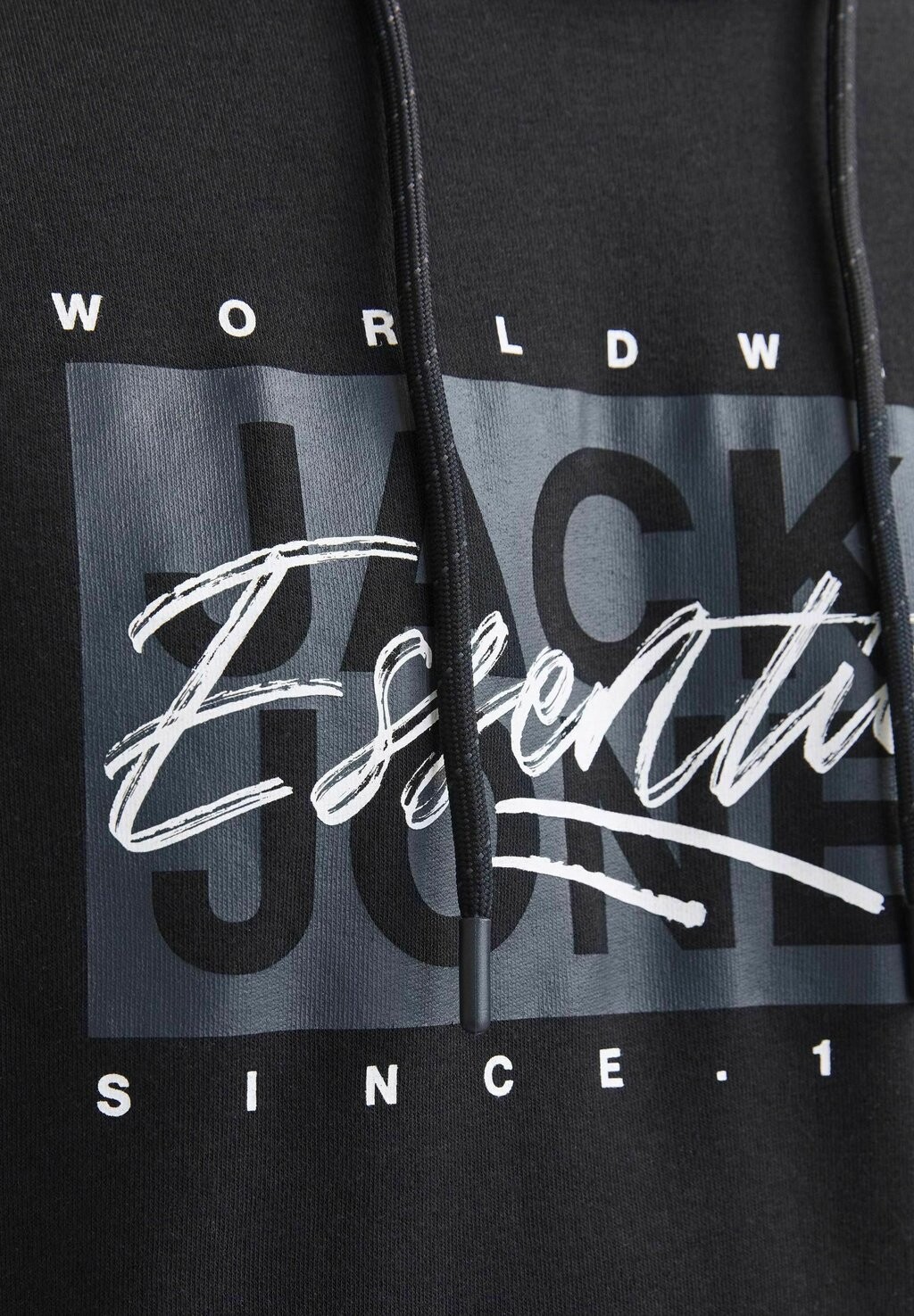 Толстовка с капюшоном GEDRUCKT Jack & Jones, черный 
Толстовка с капюшоном GEDRUCKT Jack & Jones, черный