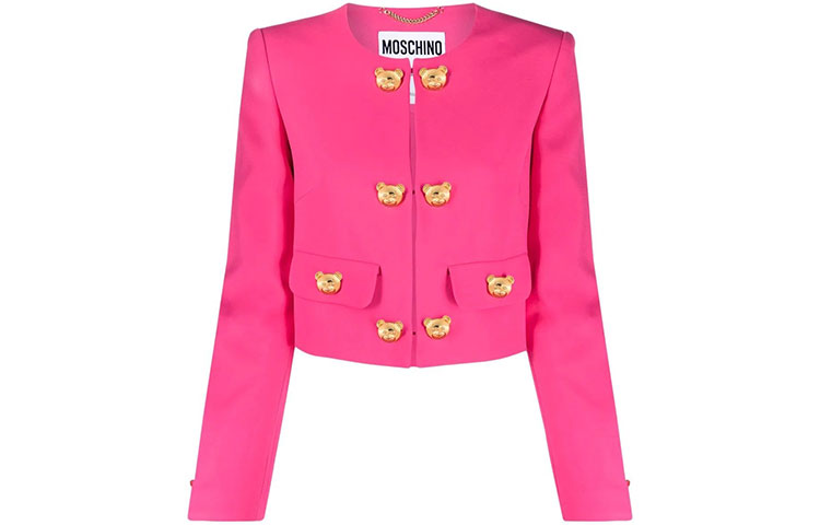 Однобортный укороченный блейзер MOSCHINO, розовый
Однобортный укороченный блейзер MOSCHINO, розовый
