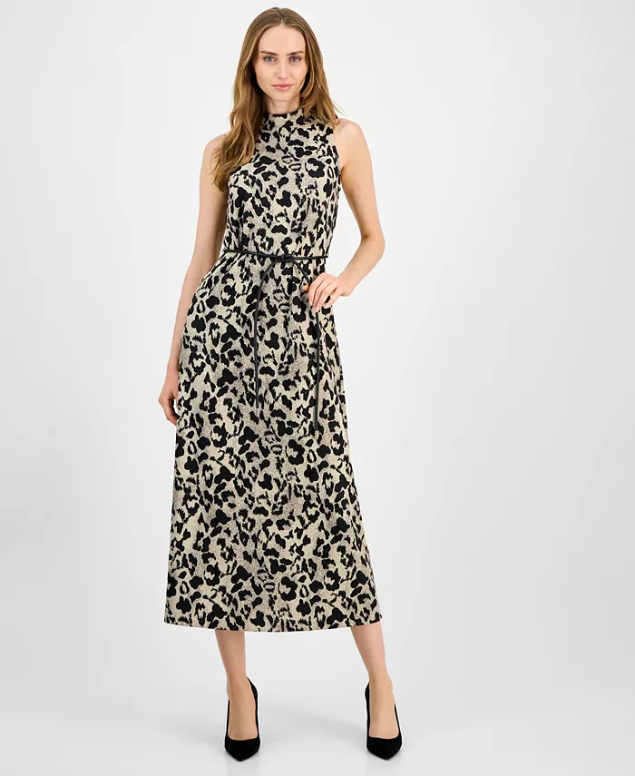 Женское платье миди Anen Klein с принтом и поясом без рукавов Anne Klein, коричневый/бежевый
Женское платье миди Anen Klein с принтом и поясом без рукавов Anne Klein, коричневый/бежевый