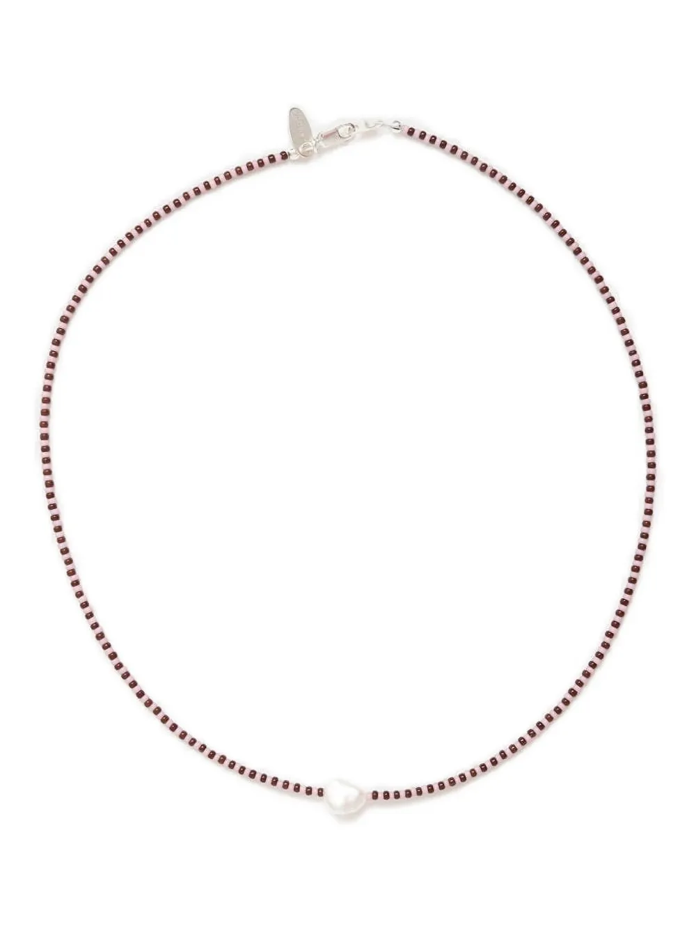 Ожерелье с жемчужинами и полосками Santangelo, красный 
Ожерелье с жемчужинами и полосками Santangelo, красный