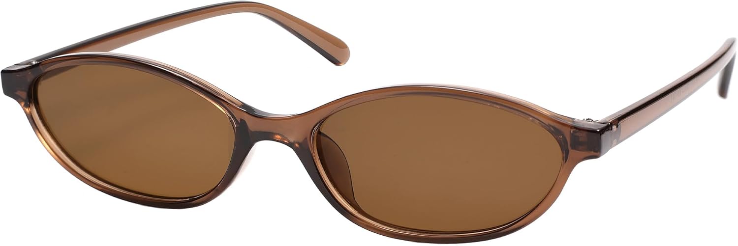 Ретро-очки овальной формы, маленькие, для женщин, модные в стиле 90-х, узкие, с защитой от УФ-излучения, в стиле Y2k. Солнцезащитные очки EBJDE, Brown Frame - Brown Lens
Ретро-очки овальной формы, маленькие, для женщин, модные в стиле 90-х, узкие, с защитой от УФ-излучения, в стиле Y2k. Солнцезащитные очки EBJDE, Brown Frame - Brown Lens