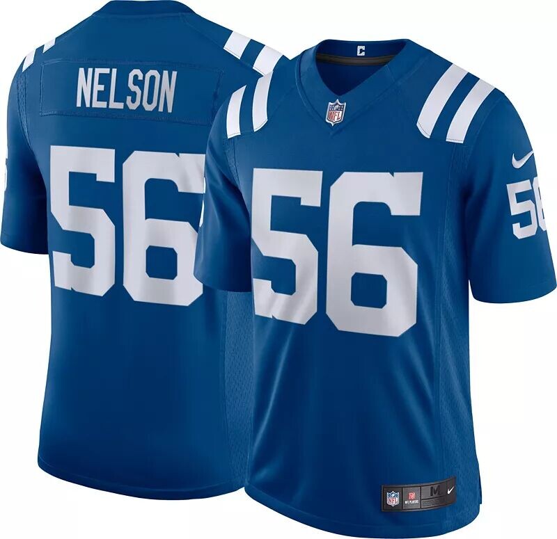 Мужская синяя майка Nike Indianapolis Colts Quentin Nelson #56 Vapor Limited
Мужская синяя майка Nike Indianapolis Colts Quentin Nelson #56 Vapor Limited