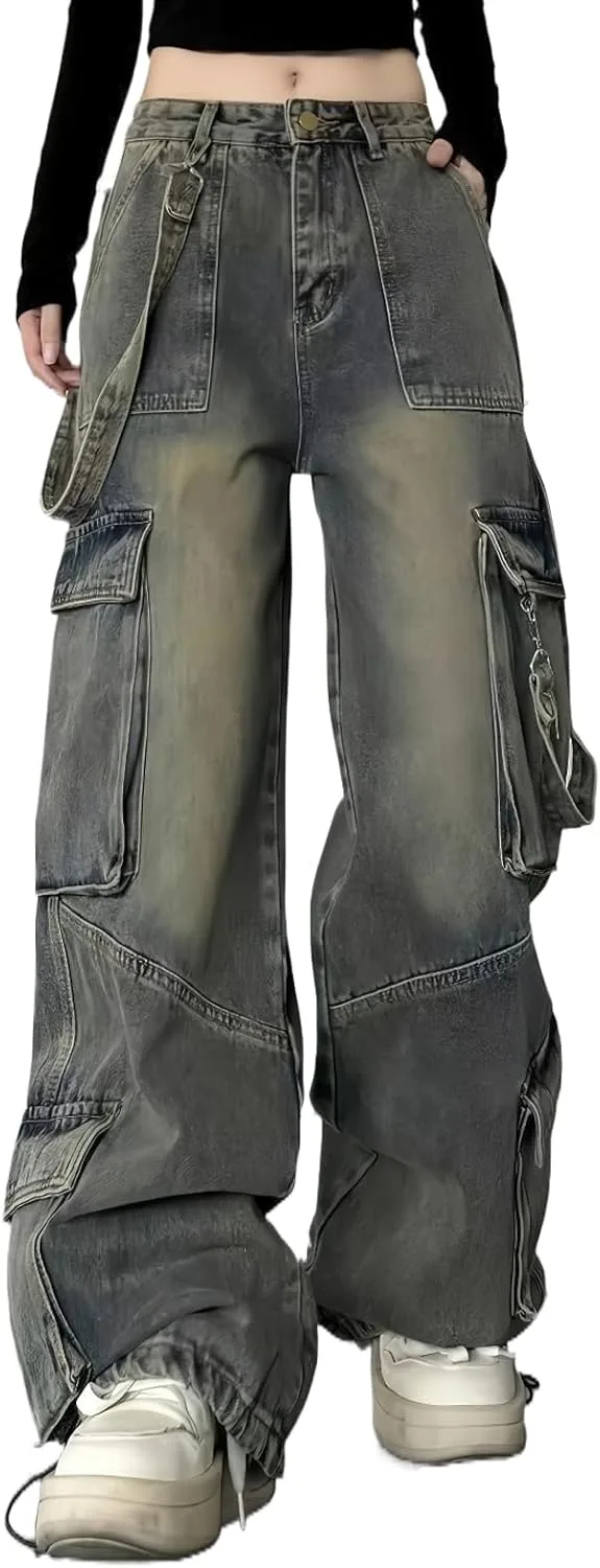 Багги карго джинсы для женщин Y2K с высокой посадкой и множеством карманов Viatabuna
Багги карго джинсы для женщин Y2K с высокой посадкой и множеством карманов Viatabuna