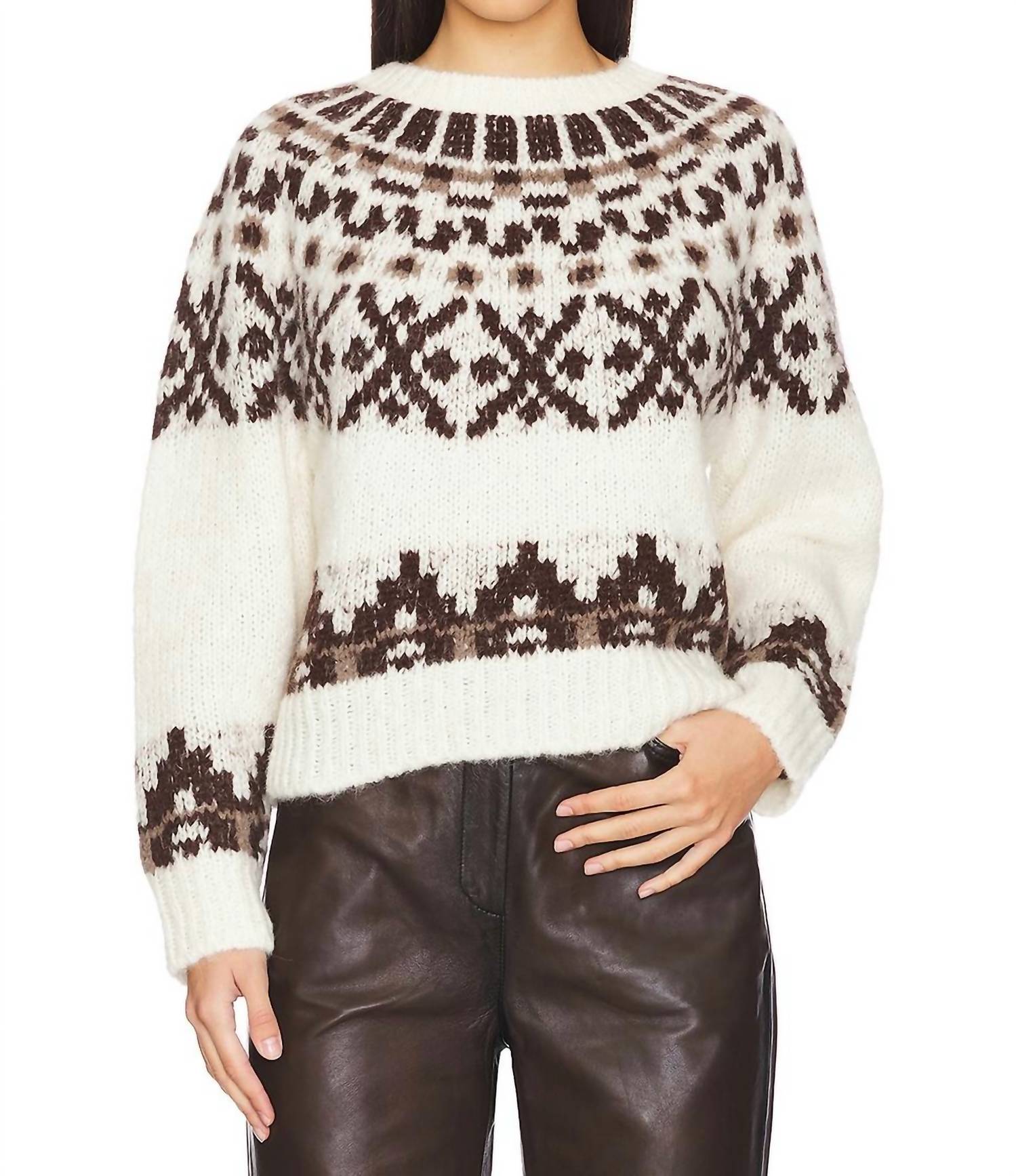 Свитер с жаккардовым узором в кремовых тонах FRAME
Свитер с жаккардовым узором в кремовых тонах FRAME