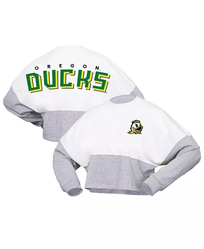 Женская укороченная футболка из джерси с длинным рукавом White Oregon Ducks Heather Block Spirit Jersey
Женская укороченная футболка из джерси с длинным рукавом White Oregon Ducks Heather Block Spirit Jersey