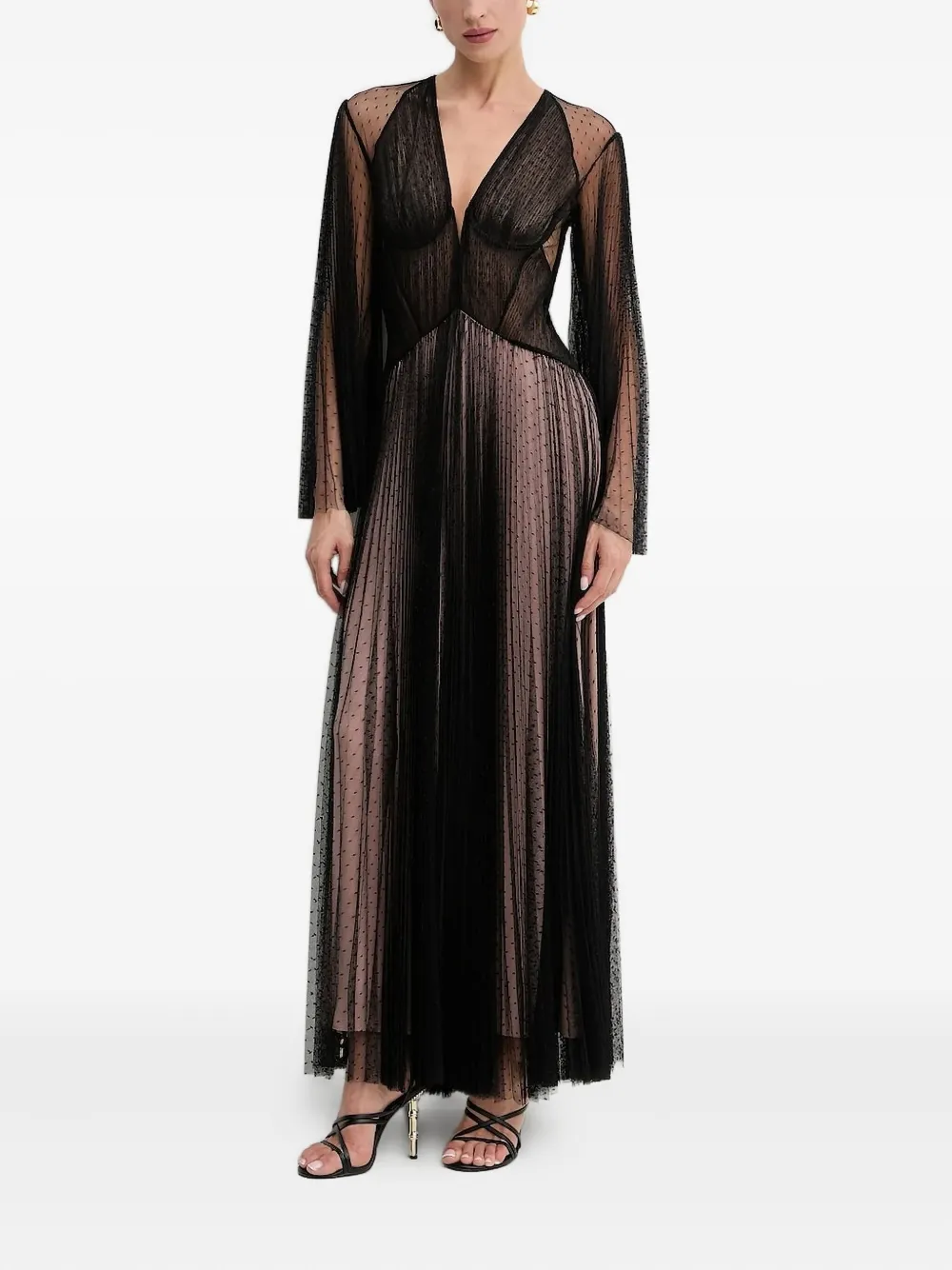 Платье из плиссированной сетки в горошек TWINSET, черный
Платье из плиссированной сетки в горошек TWINSET, черный