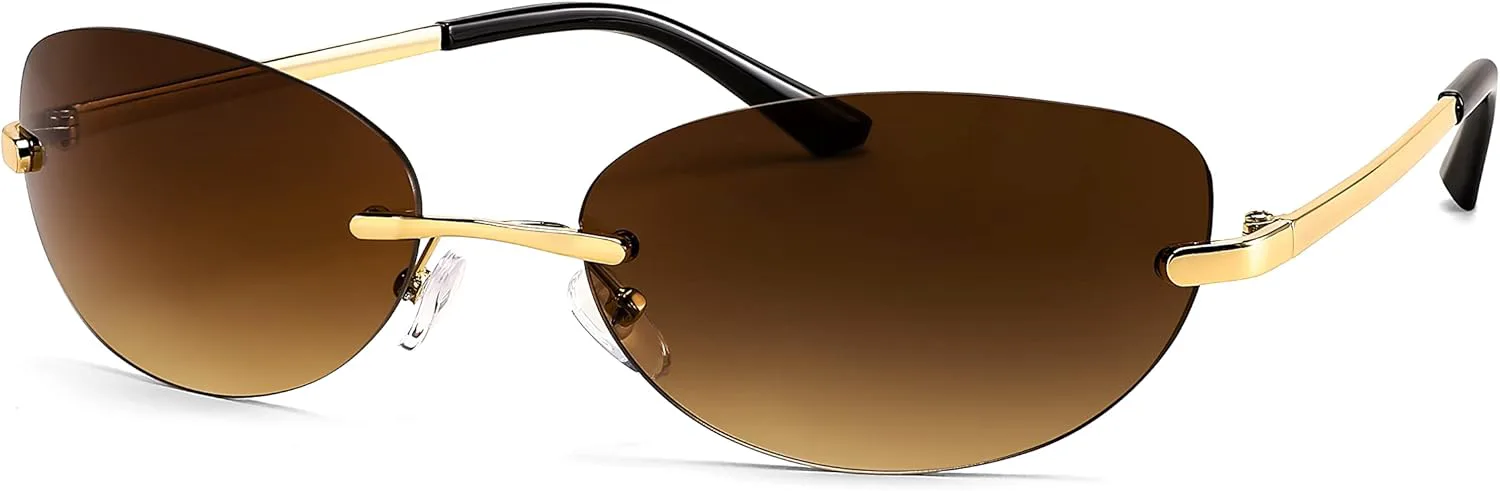 FEISEDY Модные солнцезащитные очки без оправы овальной формы для женщин и мужчин в стиле ретро 90-х, модель Y2K, артикул B2393, 004 Gold Frame | Gradient Tea Lens
FEISEDY Модные солнцезащитные очки без оправы овальной формы для женщин и мужчин в стиле ретро 90-х, модель Y2K, артикул B2393, 004 Gold Frame | Gradient Tea Lens