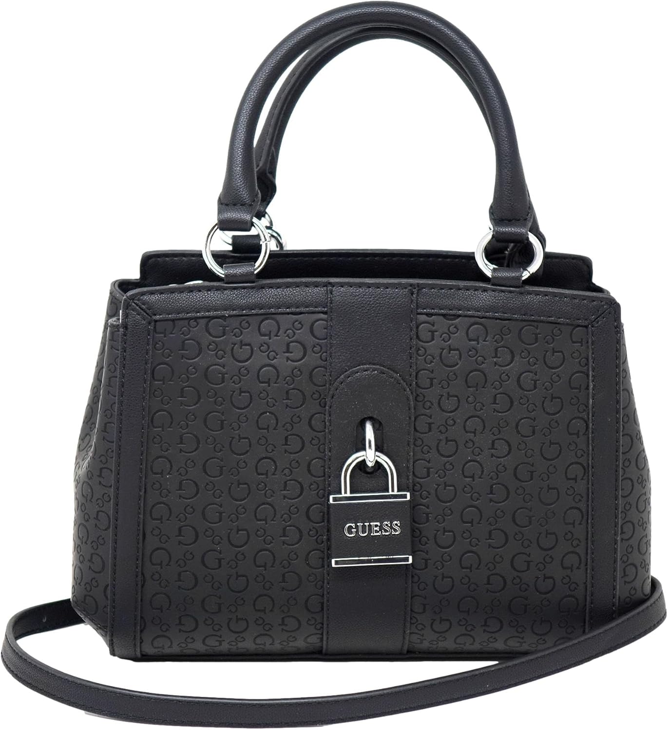 Женская сумка-саквояж GUESS с замком Larsa Lock и тисненым логотипом, черная
Женская сумка-саквояж GUESS с замком Larsa Lock и тисненым логотипом, черная
