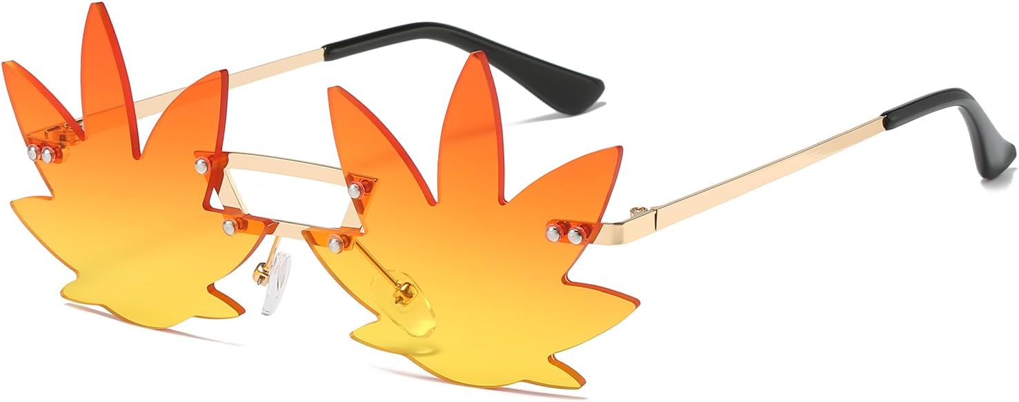 Солнцезащитные очки LJCZKA в форме кленового листа для женщин и мужчин - без оправы, стильные очки для рейв-вечеринок, фестивалей, Хэллоуина и Рождества, Gold Orange Yellow
Солнцезащитные очки LJCZKA в форме кленового листа для женщин и мужчин - без оправы, стильные очки для рейв-вечеринок, фестивалей, Хэллоуина и Рождества, Gold Orange Yellow